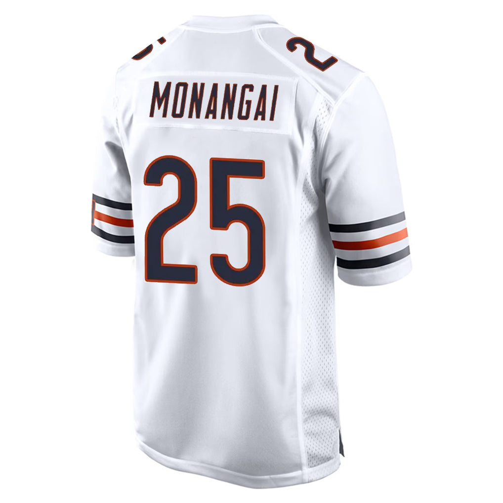 C.Bears #25 Kyle Monangai Player White Home Game Ldoa Stitched Jerseys