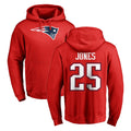 NE.Patriots #25 Marcus Jones Player Red LOGO Pullover Hoodies Home Game Ldoa Stitched Jerseys