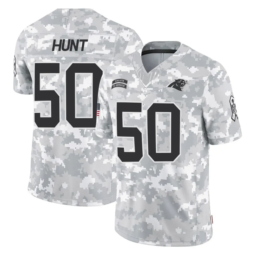 C.Panthers #50 Robert Hunt Player Arctic Camo Salute to Service Limited Game Ldoa Stitched Jerseys