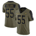 NO.Saints #55 Kaden Elliss Player Olive Salute To Service Limited Game Ldoa Stitched Jerseys