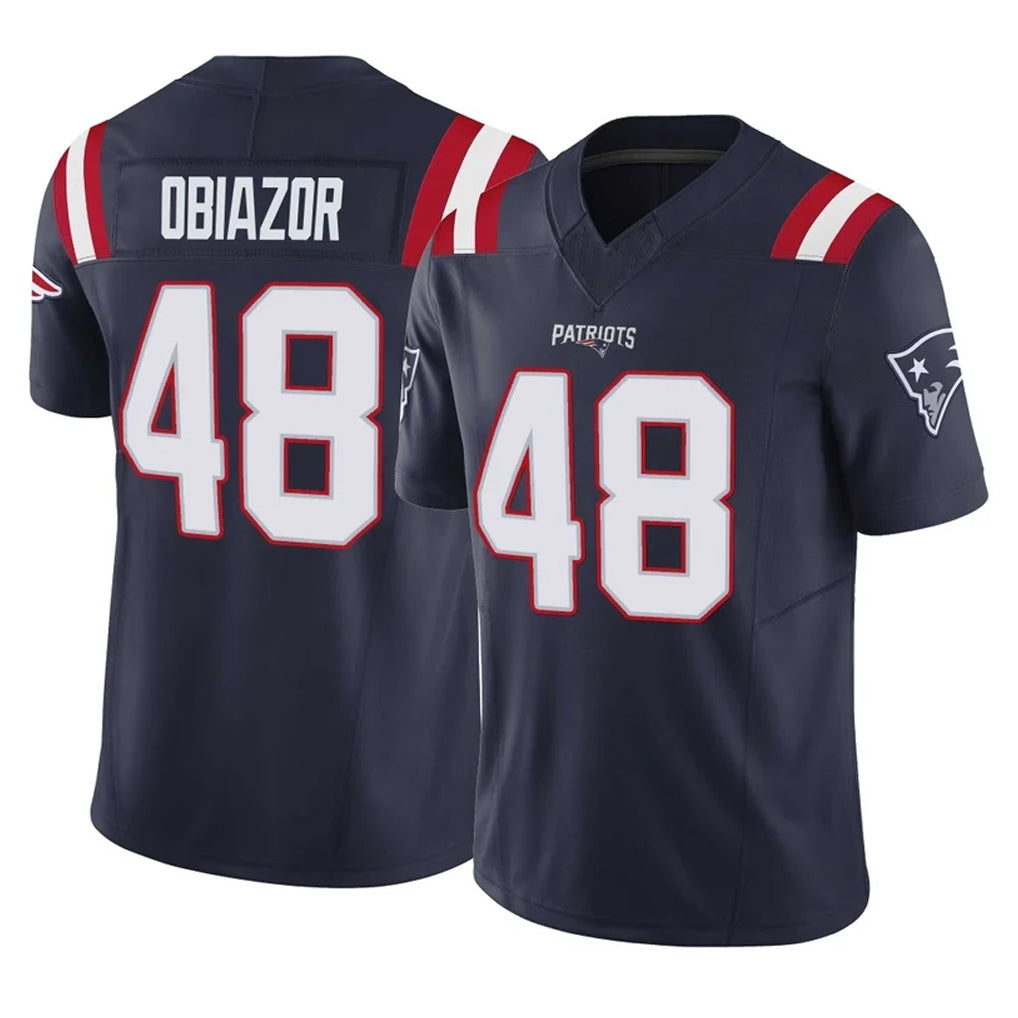 NE.Patriots #48 Namdi Obiazor Player Navy Limited Vapor F.U.S.E. Home Game Ldoa Stitched Jerseys