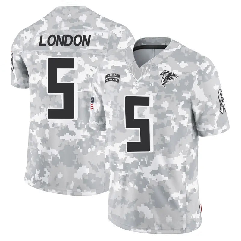 A.Falcons #5 Drake London Player Arctic Camo Salute to Service Limited Ldoa Stitched Jerseys