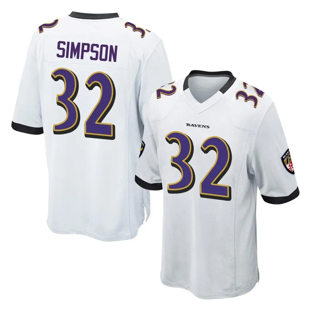 B.Ravens #32 Trenton Simpson Player White Home Game Ldoa Stitched Jerseys