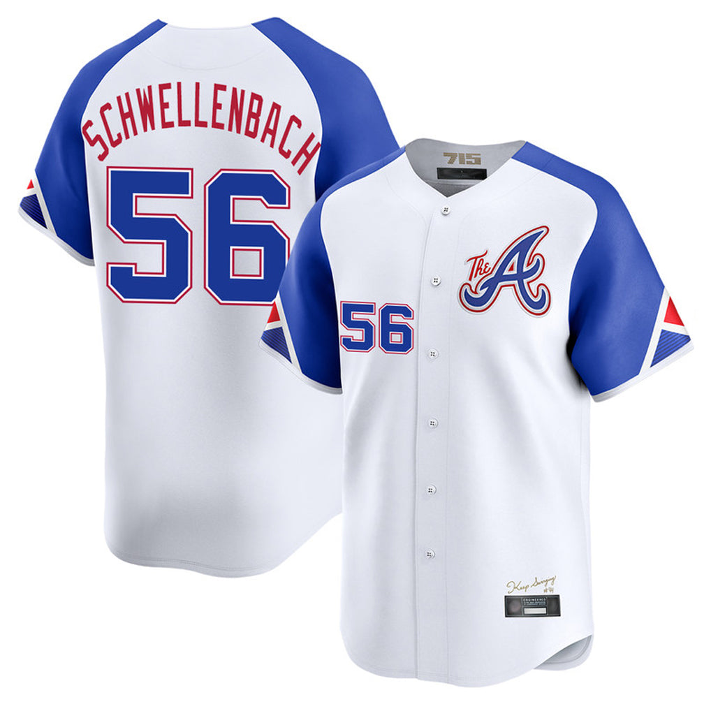 A.Braves #56 Spencer Schwellenbach Player White City Connect Limited Home Game Ldoa Stitched Jerseys