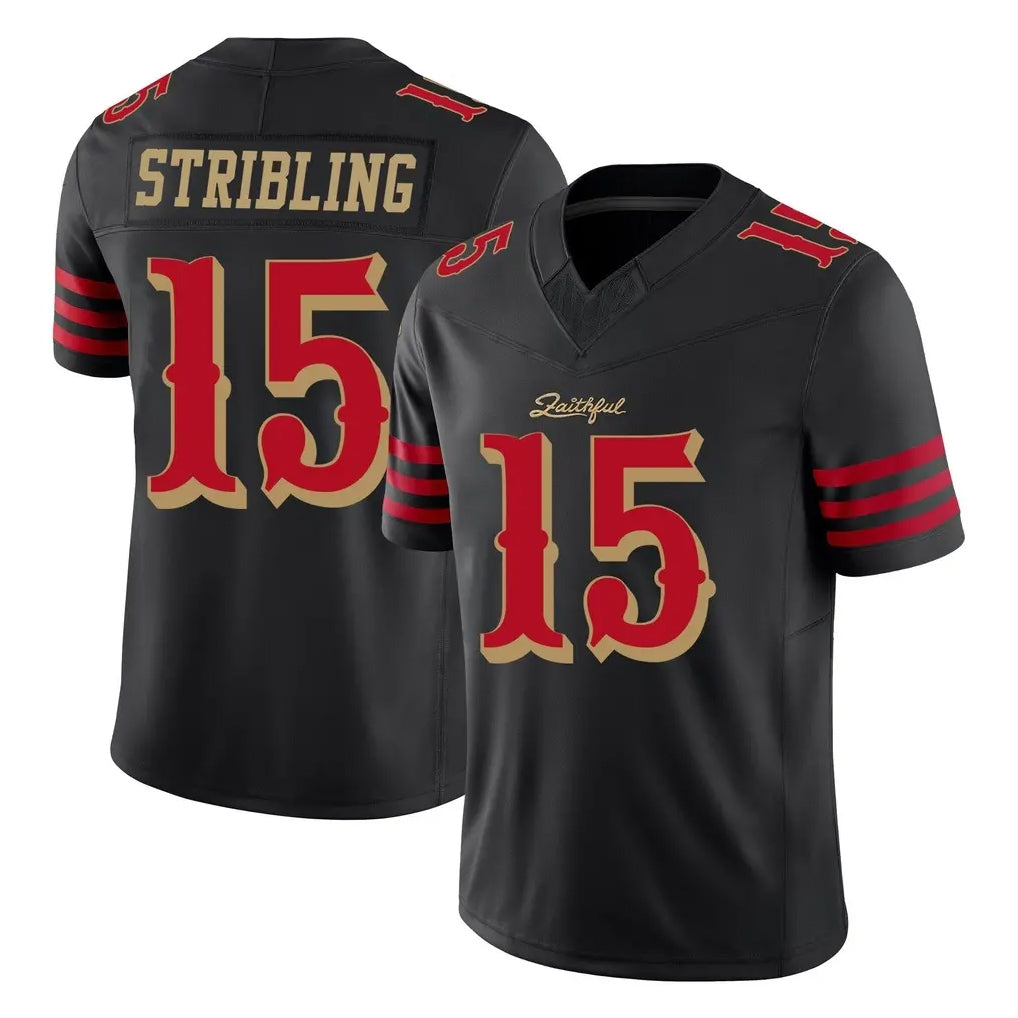 SF.49ers #15 De'Zhaun Stribling Player Black Limited Rivalries Collection Home Game Ldoa Stitched Jerseys