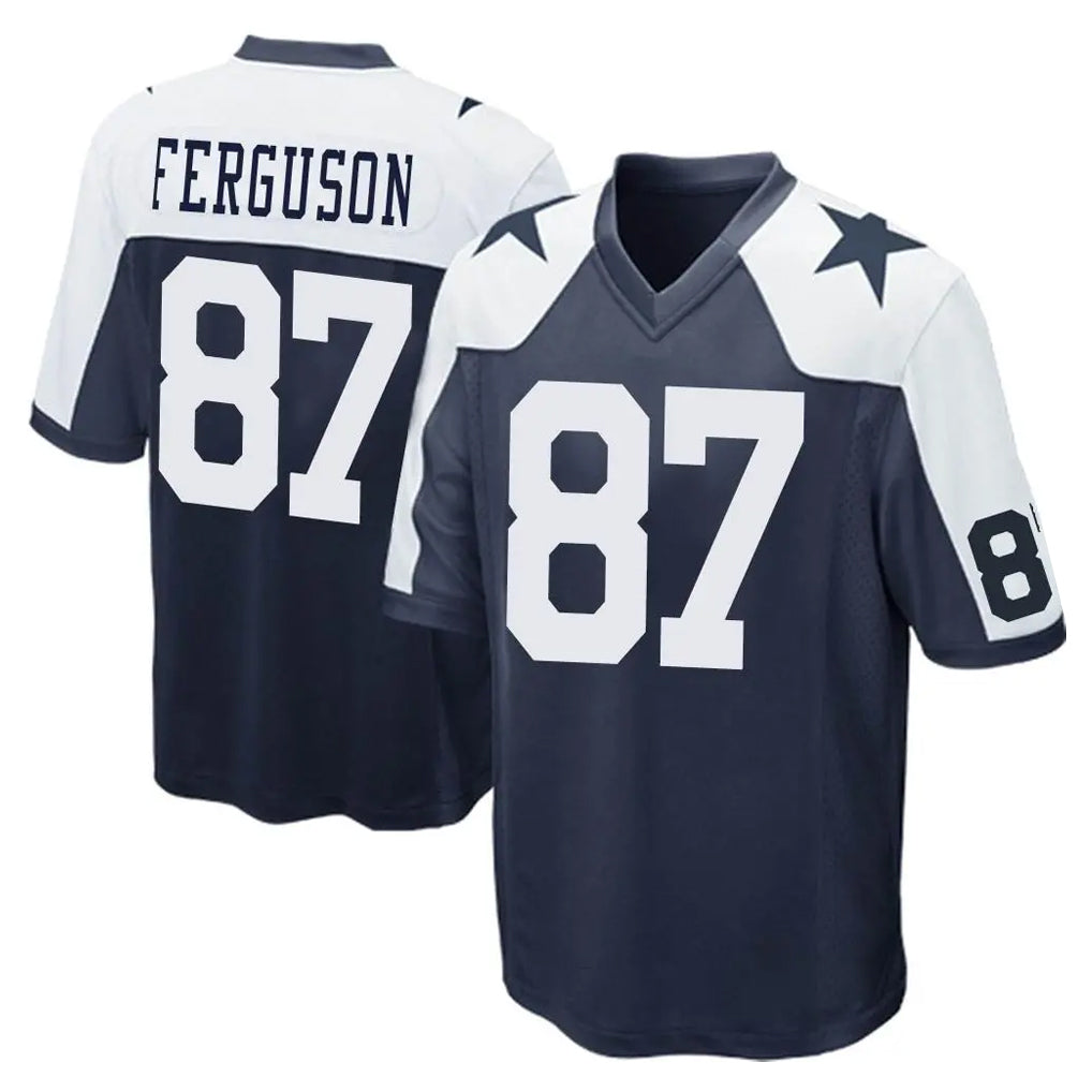 D.Cowboys #87 Jake Ferguson Player Navy-White Alternate Home Game Ldoa Stitched Jerseys