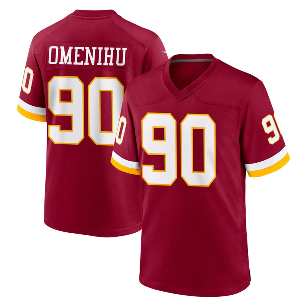 W.Commanders #90 Charles Omenihu Player Burgundy Game Home Ldoa Stitched Jerseys
