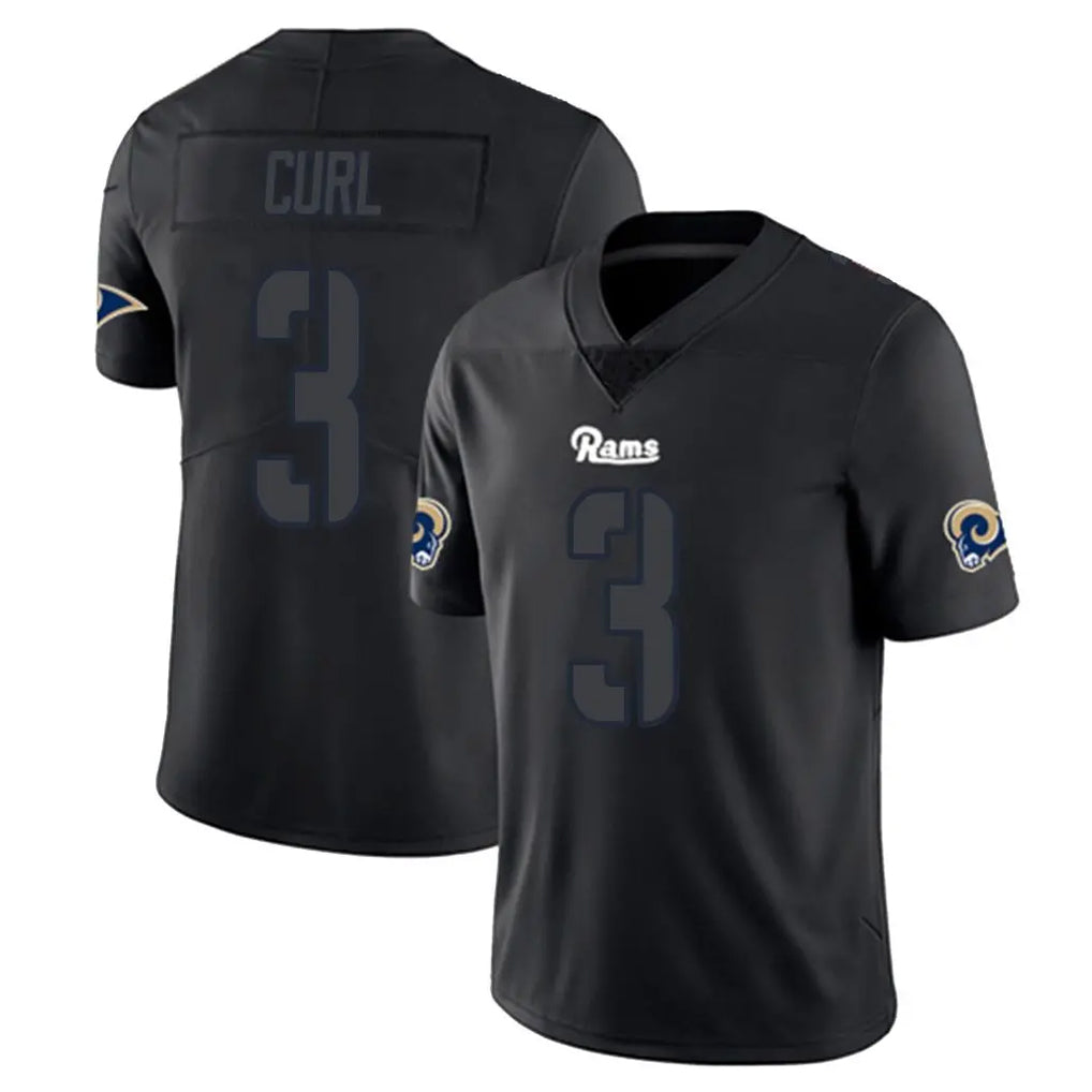 LA.Rams #3 Kam Curl Player Black Impact Limited Home Game Ldoa Stitched Jerseys