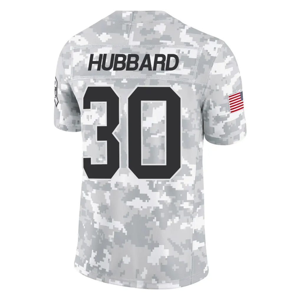 C.Panthers #30 Chuba Hubbard Player Arctic Camo Salute to Service Limited Game Ldoa Stitched Jerseys