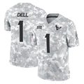 H.Texans #1 Tank Dell Player Arctic Camo Salute To Service Limited Game Ldoa Stitched Jerseys