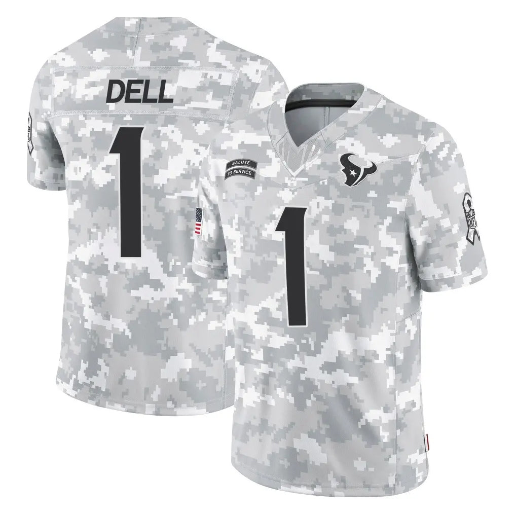 H.Texans #1 Tank Dell Player Arctic Camo Salute To Service Limited Game Ldoa Stitched Jerseys