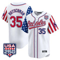 B.Orioles #35 Adley Rutschman Player White USA 250 Independence Day Vapor Premier Home Game Ldoa Stitched Jerseys