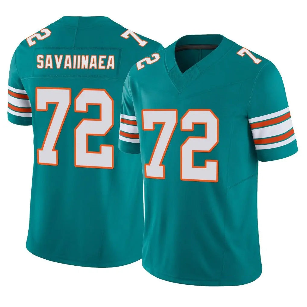 M.Dolphins #72 Jonah Savaiinaea Player Aqua Limited Alternate Vapor F.U.S.E. Home Game Ldoa Stitched Jerseys