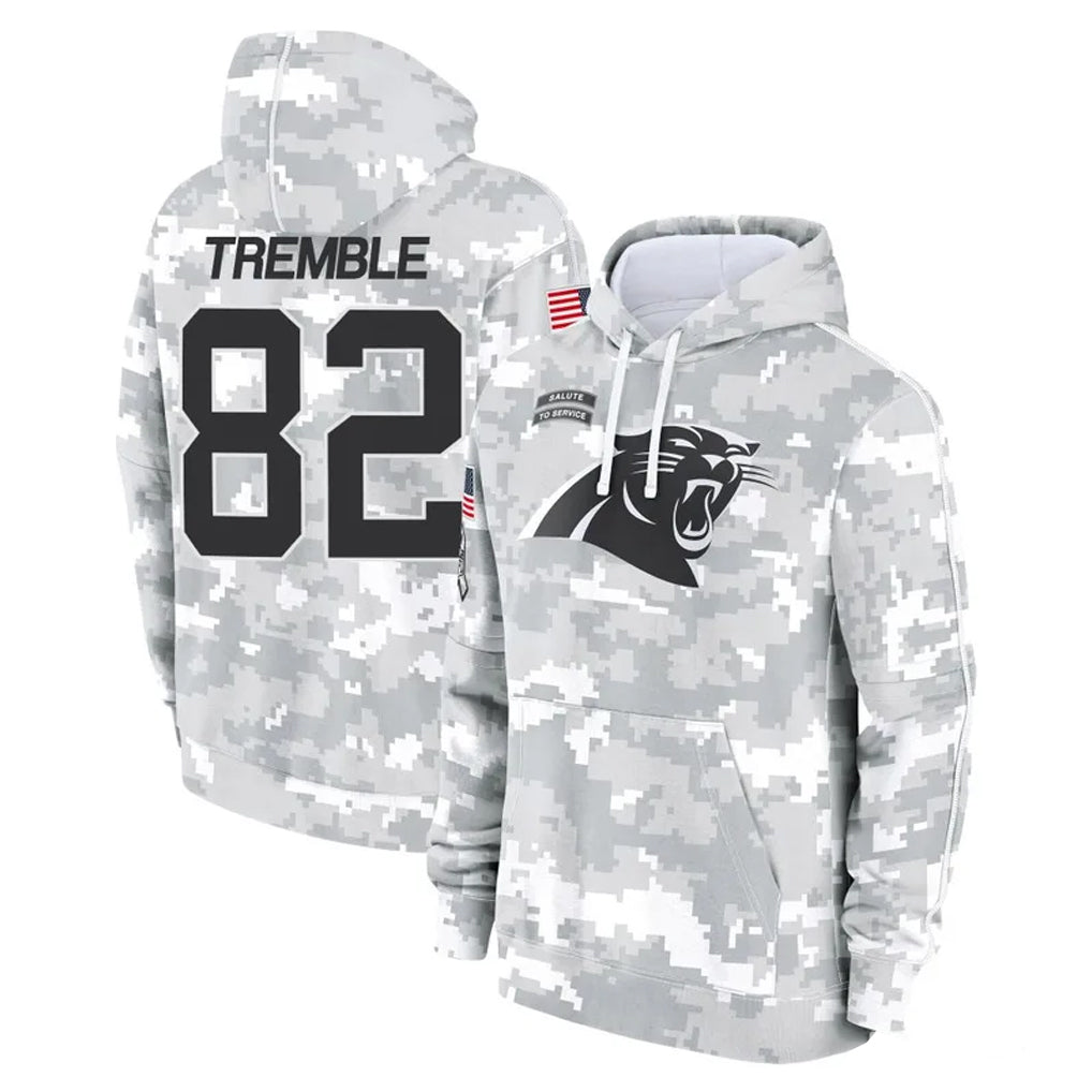 C.Panthers #82 Tommy Tremble Player Arctic Camo Salute to Service Pullover Hoodies Limited Game Ldoa Stitched Jerseys