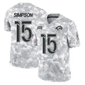 LA.Rams #15 Ty Simpson Player Arctic Camo Salute To Service Limited Game Ldoa Stitched Jerseys