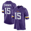 M.Vikings #15 Dallas Turner Player Purple Home Game Ldoa Stitched Jerseys