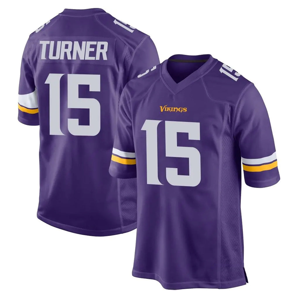 M.Vikings #15 Dallas Turner Player Purple Home Game Ldoa Stitched Jerseys