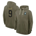 M.Dolphins #9 Joshua Uche Player Olive Salute to Service Pullover Hoodies Limited Ldoa Stitched Jerseys