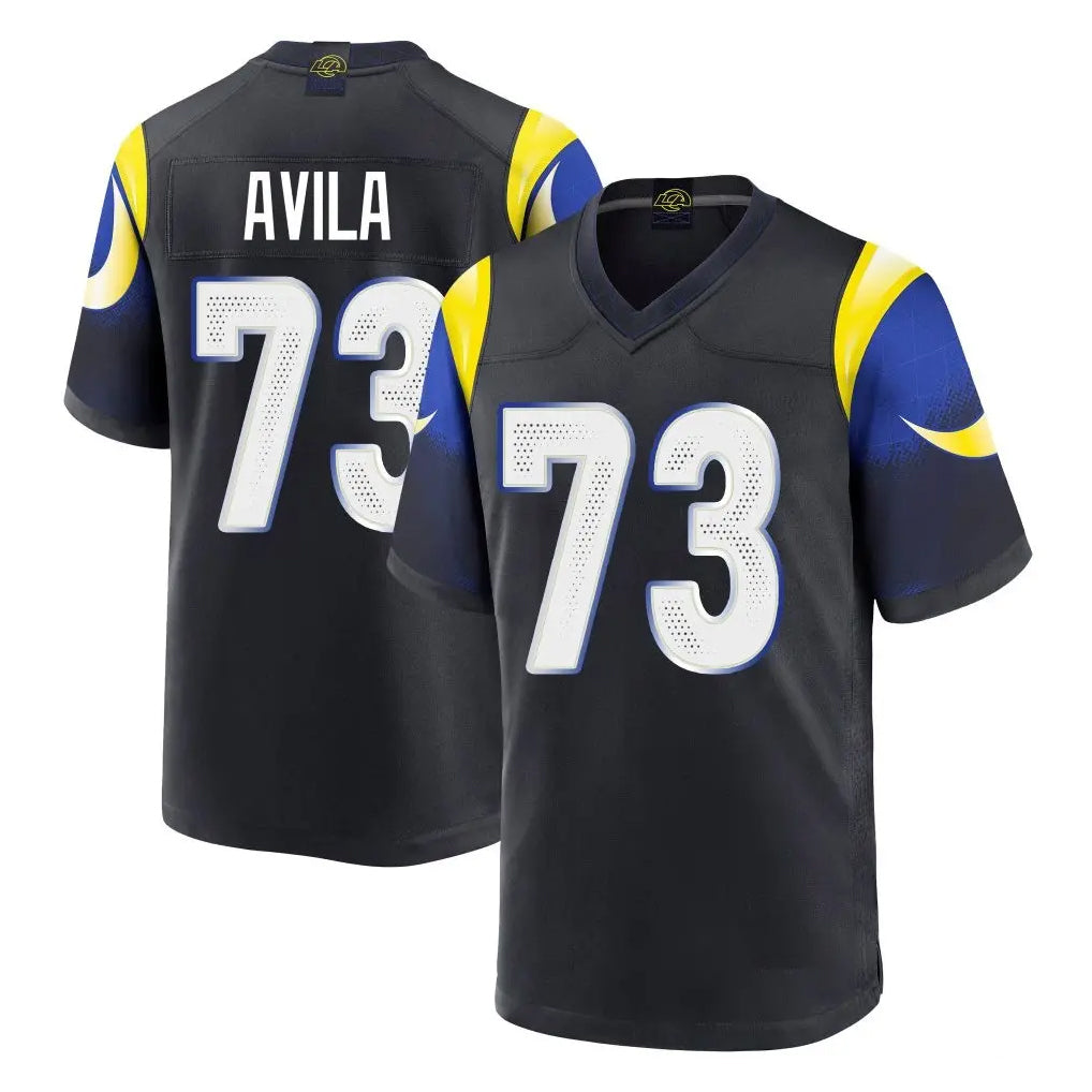 LA.Rams #73 Steve Avila Player Black Midnight Rivalries Collection Home Game Ldoa Stitched Jerseys
