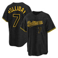 B.Orioles #7 Jackson Holliday Player Black Snake Skin City Home Game Ldoa Stitched Jerseys