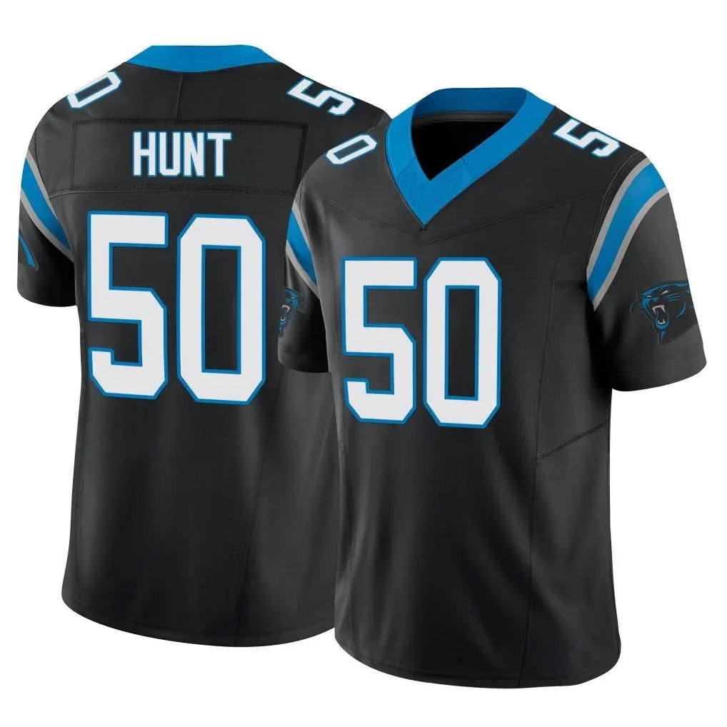 C.Panthers #50 Robert Hunt Player Black Vapor F.U.S.E. Limited Home Game Ldoa Stitched Jerseys
