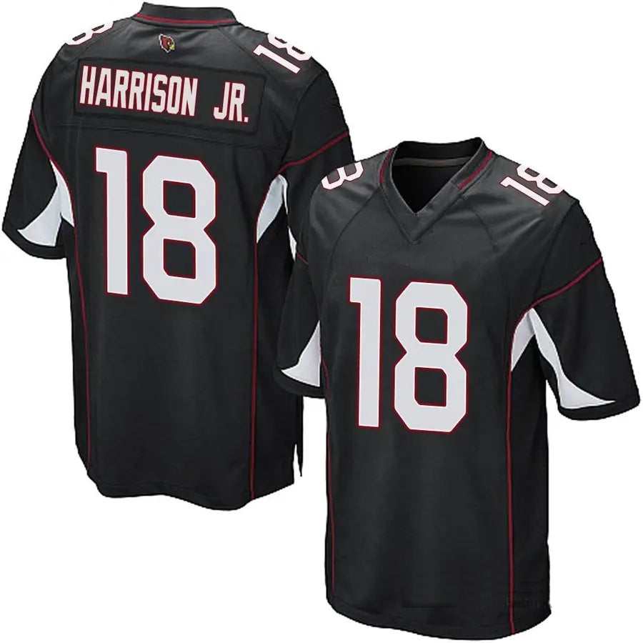 A.Cardinals #18 Marvin Harrison Jr. Player Black Game Ldoa Stitched Jerseys