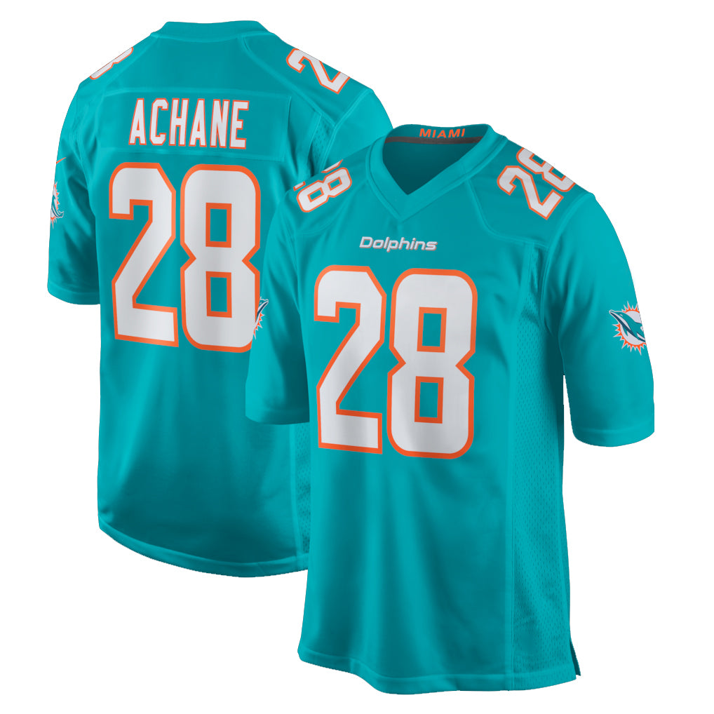 M.Dolphins #28 De'Von Achane Player Aqua Home Game Ldoa Stitched Jerseys