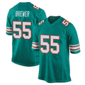 M.Dolphins #55 Aaron Brewer Player Aqua Alternate Home Game Ldoa Stitched Jerseys