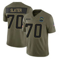 LA.Chargers #70 Rashawn Slater Player Olive 2025 Salute To Service Limited Game Ldoa Stitched Jerseys