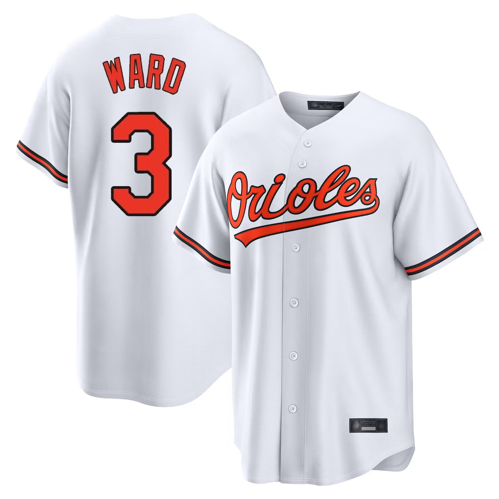 B.Orioles #3 Taylor Ward Player White Home Game Ldoa Stitched Jerseys