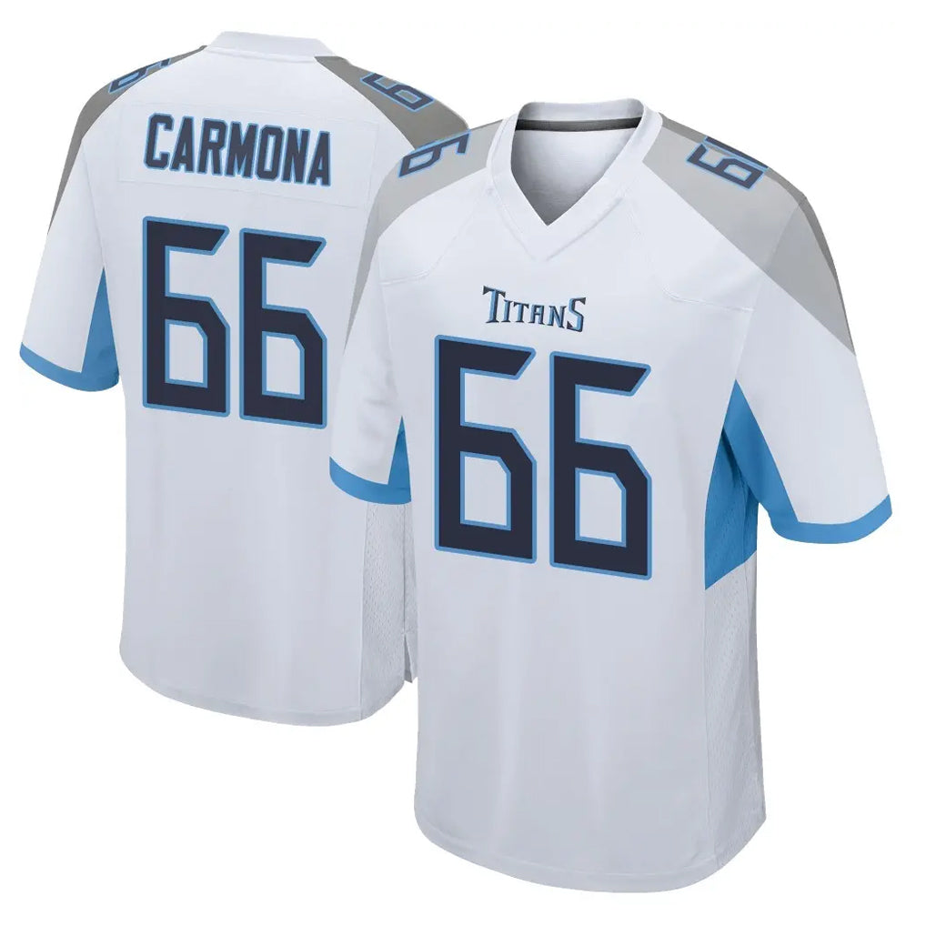 T.Titans #66 Fernando Carmona Jr. Player White Home Game Ldoa Stitched Jerseys