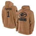GB.Packers #1 Micah Parsons Player Brown Salute to Service Hoodies Limited Game Ldoa Stitched Jerseys