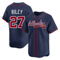 A.Braves #27 Austin Riley Player Navy Limited Home Game Ldoa Stitched Jerseys