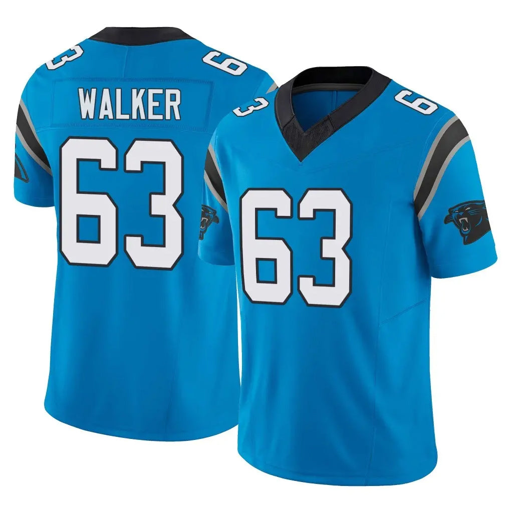 C.Panthers #63 Rasheed Walker Player Blue Vapor F.U.S.E. Limited Home Game Ldoa Stitched Jerseys