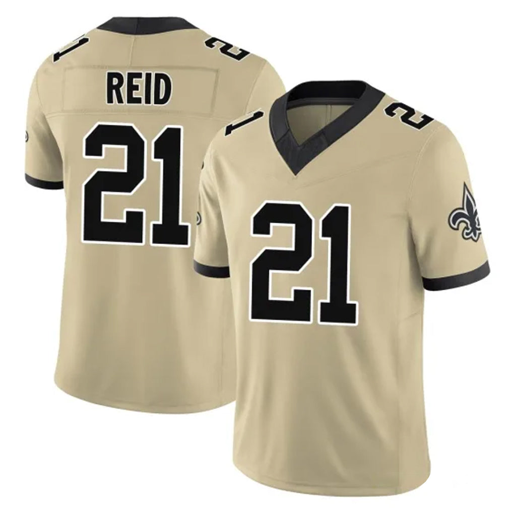 NO.Saints #21 Justin Reid Player Gold Limited Vapor F.U.S.E. Home Game Ldoa Stitched Jerseys