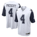 D.Cowboys #4 Dak Prescott Player White-Navy Home Game Ldoa Stitched Jerseys