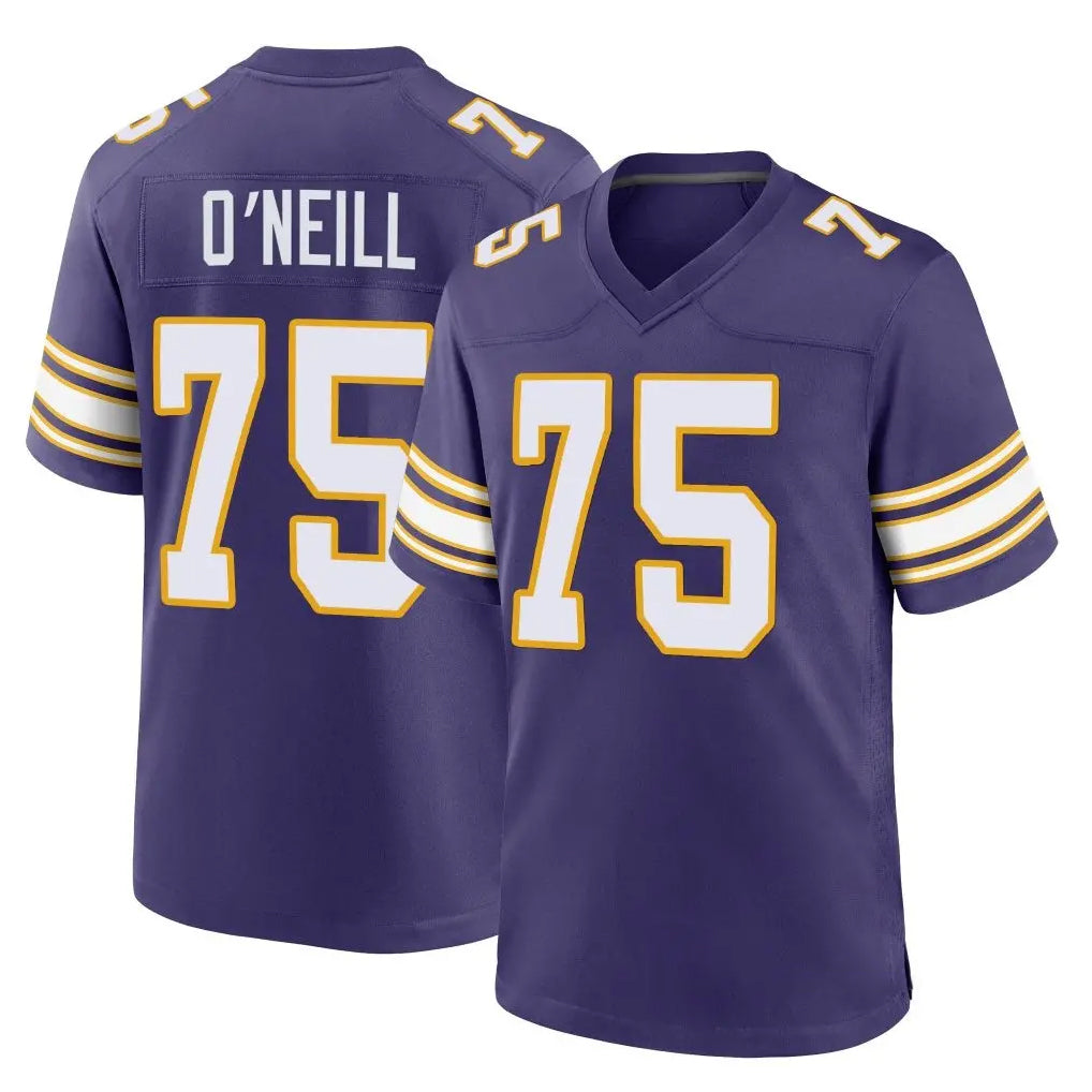 M.Vikings #75 Brian O'Neill Player Purple Classic Home Game Ldoa Stitched Jerseys