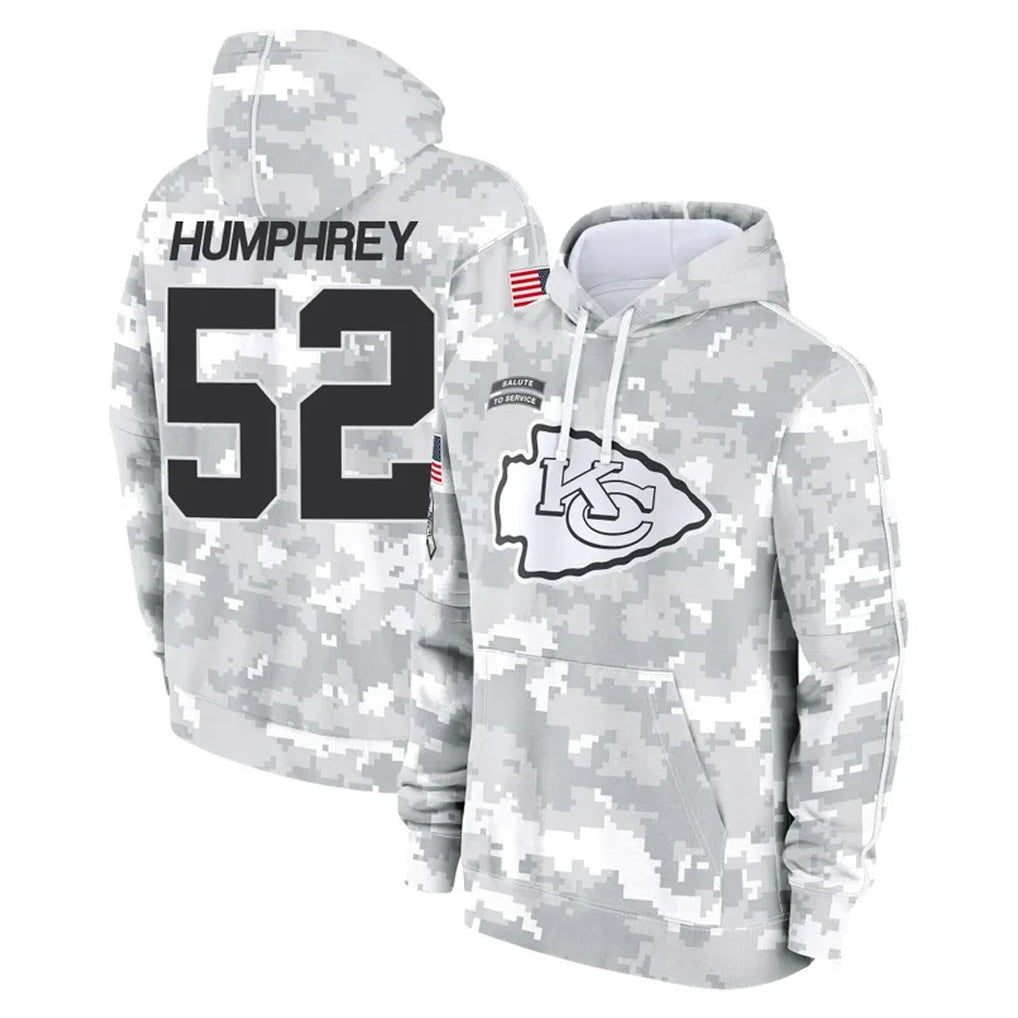 KC.Chiefs #52 Creed Humphrey Player Arctic Camo Salute to Service Hoodies Limited Game Ldoa Stitched Jerseys