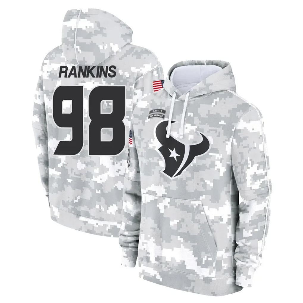 H.Texans #98 Sheldon Rankins Player Arctic Camo Salute to Service Hoodies Limited Game Ldoa Stitched Jerseys