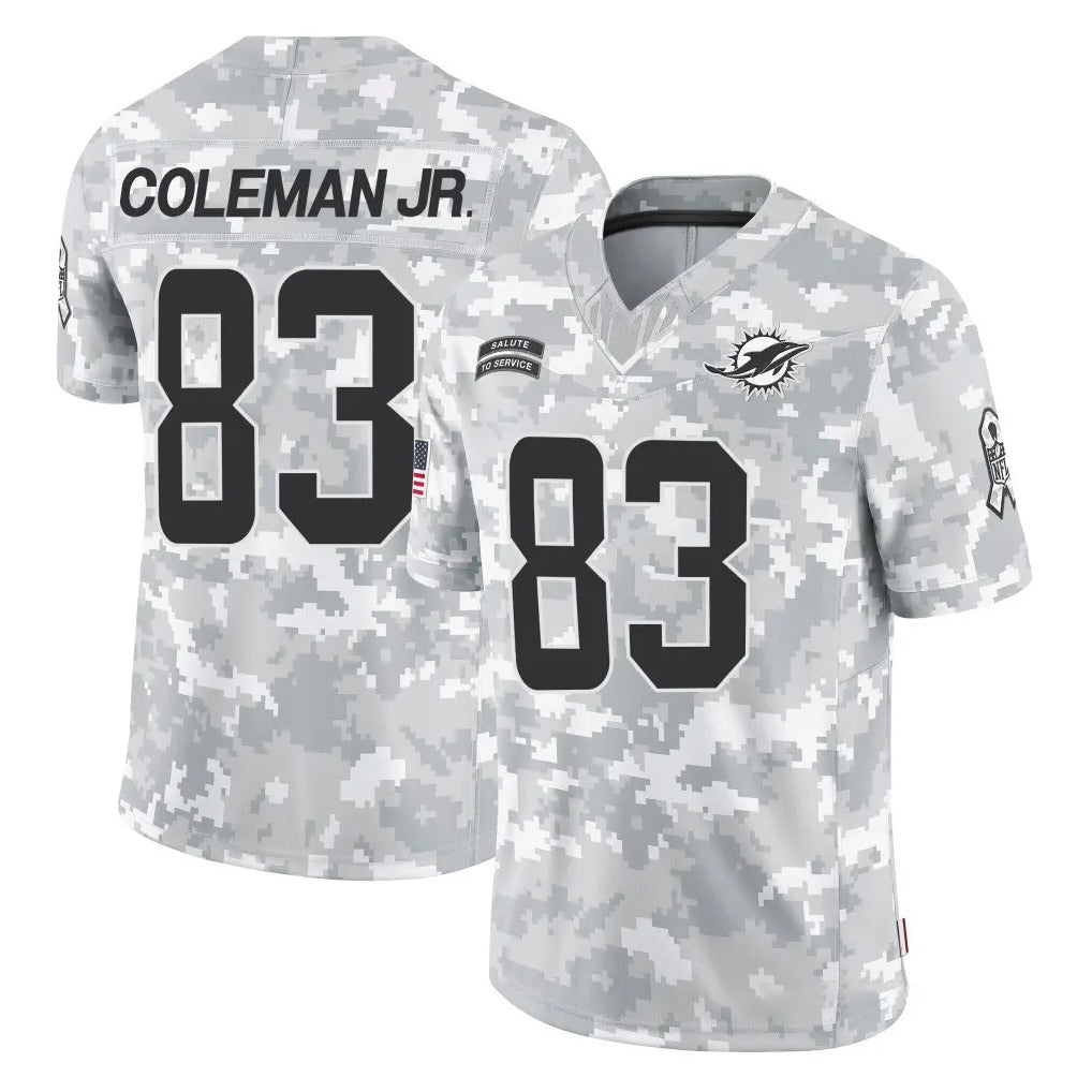 M.Dolphins #83 Kevin Coleman Jr. Player Arctic Camo Salute To Service Limited Game Ldoa Stitched Jerseys