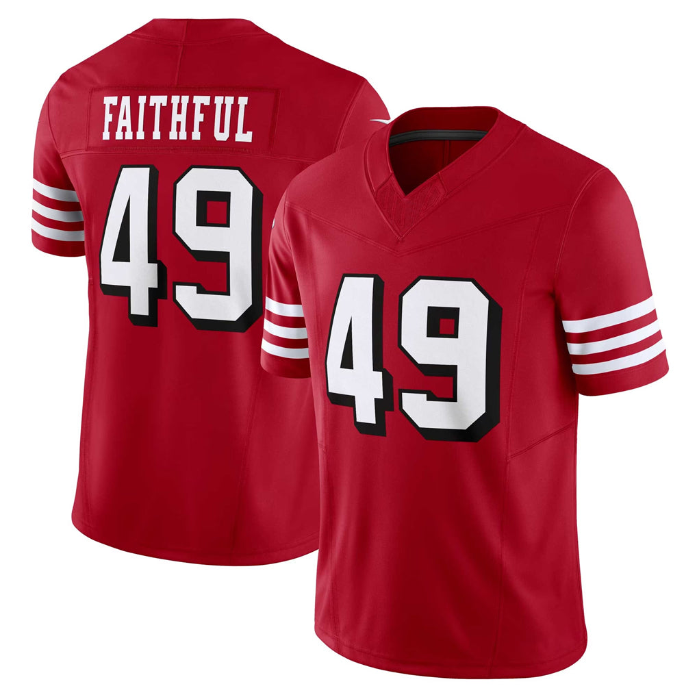 SF.49ers #49 The Faithful Player Red Limited Alternate Vapor F.U.S.E. Home Game Ldoa Stitched Jerseys
