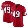 SF.49ers #49 The Faithful Player Red Limited Alternate Vapor F.U.S.E. Home Game Ldoa Stitched Jerseys