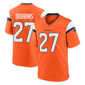 D.Broncos #27 J.K. Dobbins Player Orange Home Game Ldoa Stitched Jerseys