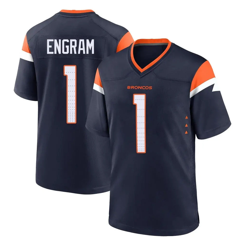 D.Broncos #1 Evan Engram Player Navy Home Game Ldoa Stitched Jerseys