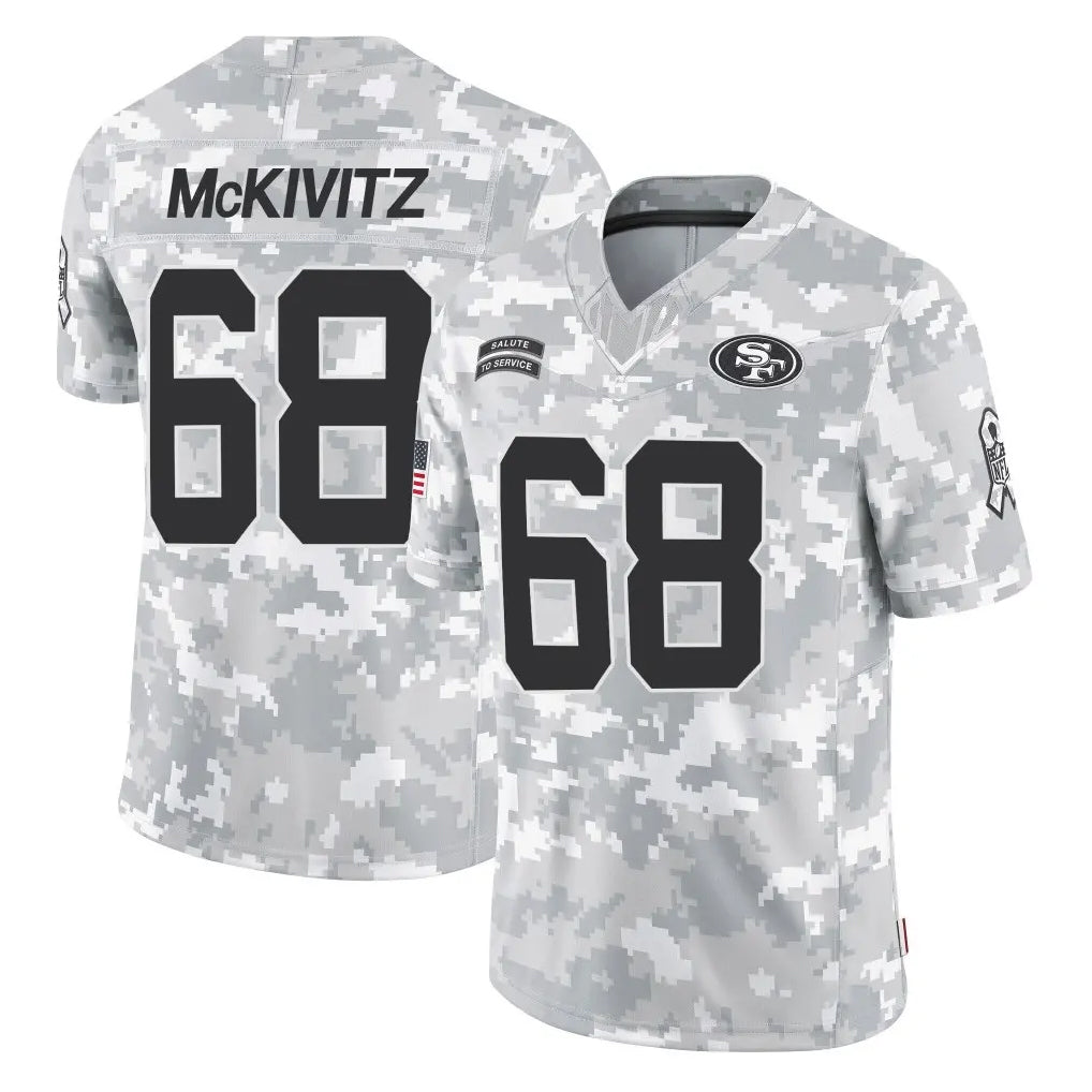 SF.49ers #68 Colton McKivitz Player Arctic Camo Limited Salute To Service Home Game Ddoa Stitched Jerseys