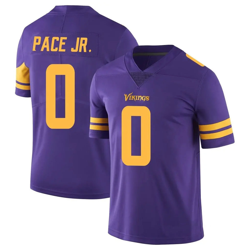 M.Vikings #0 Ivan Pace Jr. Player Purple Limited Color Rush Home Game Ldoa Stitched Jerseys