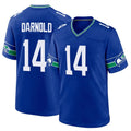 S.Seahawks #14 Sam Darnold Player Royal Throwback Home Game Ldoa Stitched Jerseys