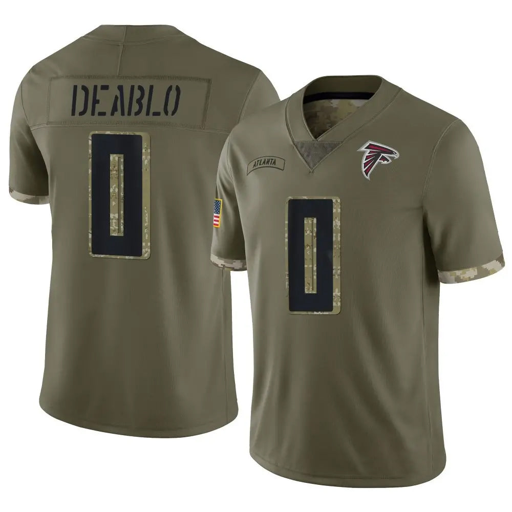 A.Falcons #0 Divine Deablo Player Olive Salute To Service Limited Ldoa Stitched Jerseys