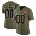 Custom C.Browns Olive 2025 Salute to Service Limited Home Game Any Name & Numbers Ldoa Stitched Jerseys