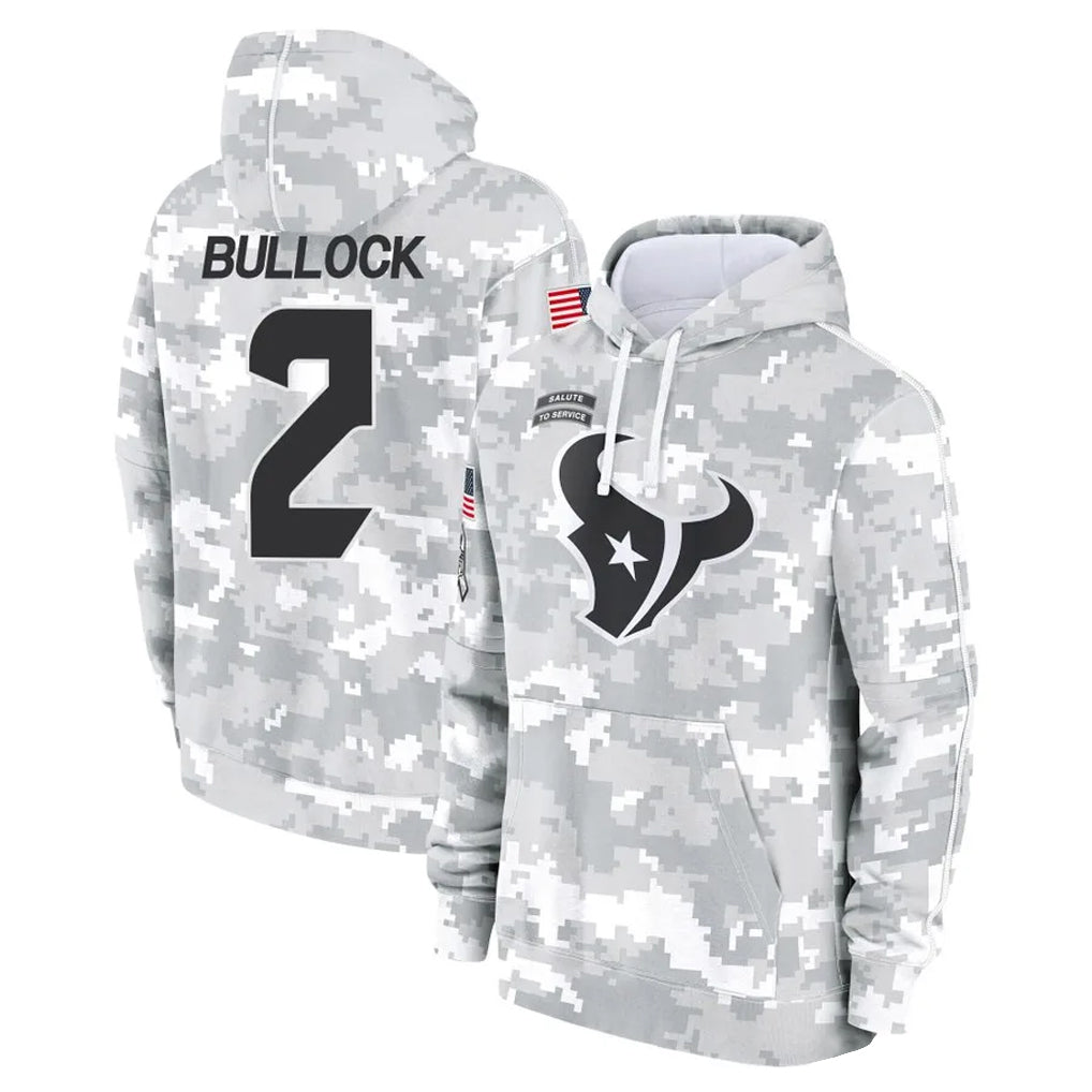 H.Texans #2 Calen Bullock Player Arctic Camo Salute to Service Hoodies Limited Game Ldoa Stitched Jerseys